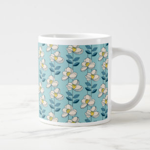Den moderna Blommigten Löv Mönster i mitten av Jumbo Mugg