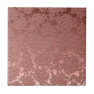 Den moderna Blommigten Ro Guld Rosa Mönster Kakelplatta