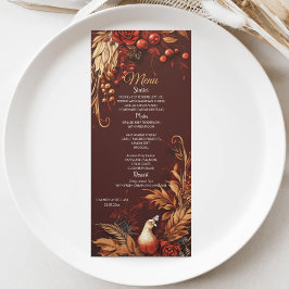 Den moderna Blommigten Turkiet Elegant bröllop Men Meny