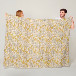 Den moderna Blommigten Vintage på Trendiget Wood P Fleecefilt
