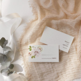 Den moderna Blommigten Watercolor Ivory Cream Bröl Placeringskort