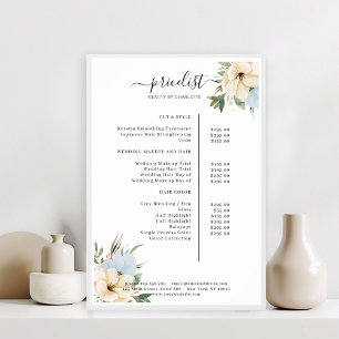 Den moderna Blommigtens Prisa lista Poster
