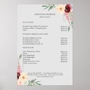 Den moderna Blommigtens Prisa lista Poster