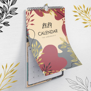 Den moderna blomningen i tidningen Earthy Tones-fa Kalender