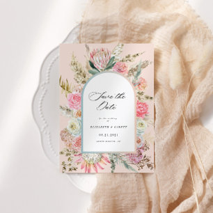 Den moderna bohemiska Blommigten sparar datumkorte Spara Datumet