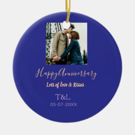 Den moderna boho lycklig-årsdagen lägger till namn julgransprydnad keramik