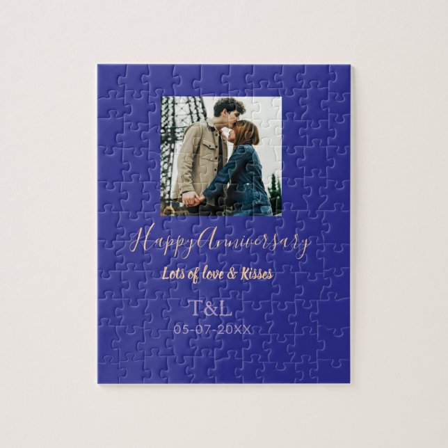 Den moderna boho lycklig-årsdagen lägger till namn pussel (Vertikal)