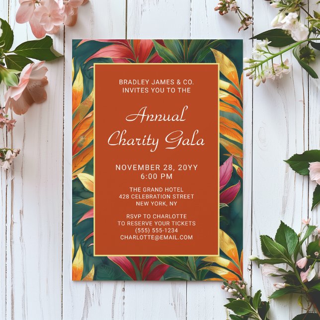 Den moderna botaniska Blommigten Charity Event Gal Inbjudningar (Skapare uppladdad)
