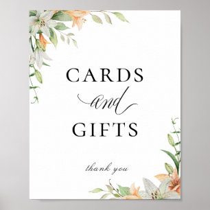 Den moderna botaniska Blommigten Lily Cards Gifts- Poster