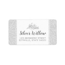 Den moderna botaniska minimalismen Löv Silver i Gr Adressetikett