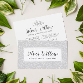 Den moderna botaniska minimalismen Löv Silver i Gr Visitkort
