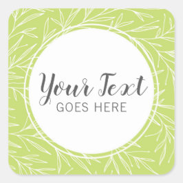Den moderna botaniska minimalisten Löv Greenery fr Fyrkantigt Klistermärke