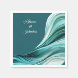 Den moderna Bröllop-Bord-dekretet-Emerald-Grönten- Pappersservett