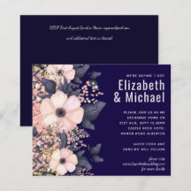 Den moderna Bröllop-budgeten för marinblå Rosa