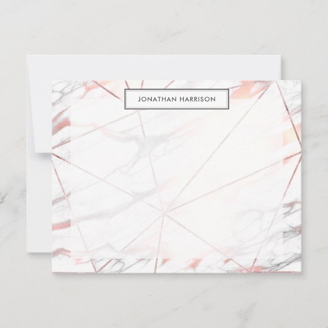 Den moderna Chic-Grått-geometriska marmor för kopp Anteckningskort (Framsida)