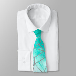 Den moderna Chicen Aqua Blue Watercolor och Silver Slips