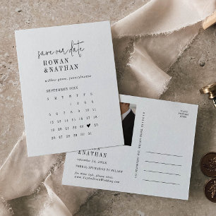 Den moderna Chicen Black and White Calendar Spara  Inbjudan Vykort