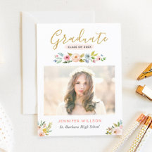 Den moderna Chicen Blommigt Guld Student Studentfe
