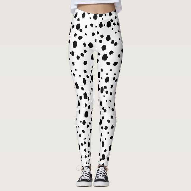 Den moderna Chicen Dalmatien Hund Animal Print Mön Leggings (Framsida)