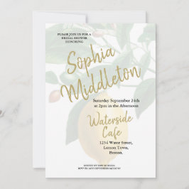 Den moderna Chicen Lemons Black White Rand Inbjudningar