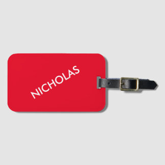 Den moderna Chicen Namn IT-Personligen Vivid Red Bagagebricka