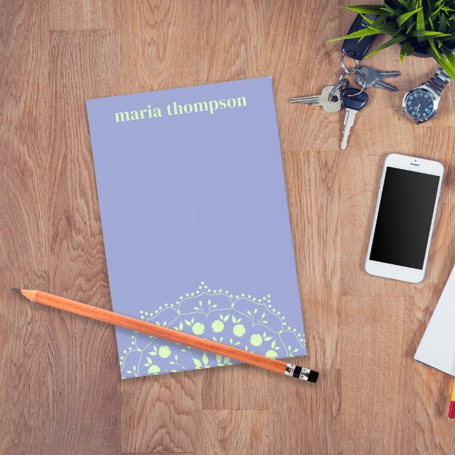 Den moderna Chicen Professionell Lavender Lime Gre Post-it Block (Skapare uppladdad)