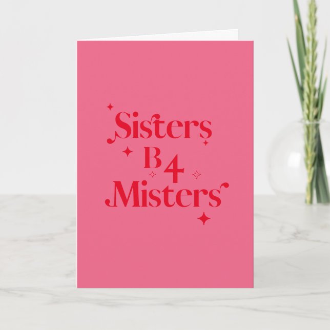 Den moderna Chicen Rosa Red Gnistra Sister Galenti Helgkort (Framsida)