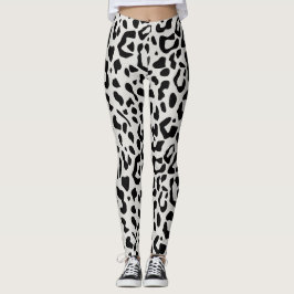 Den moderna Chicen Snö Leopard Animal Print Mönste Leggings