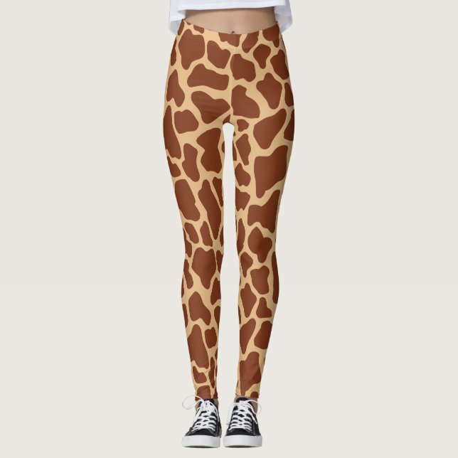 Den moderna Chicen Wildlife Giraffe Animal Print M Leggings (Framsida)