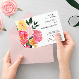 Den moderna chicens abstrakt rosa blommigt personl inbjudningar