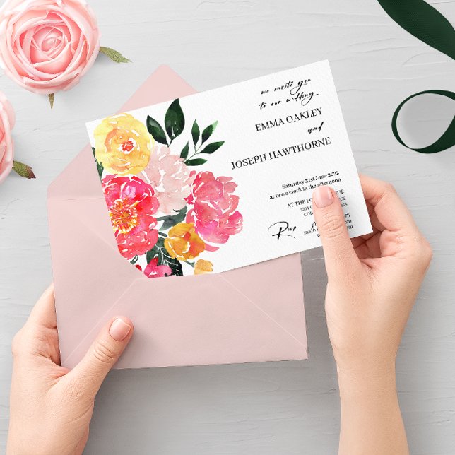 Den moderna chicens abstrakt rosa blommigt personl inbjudningar (Skapare uppladdad)