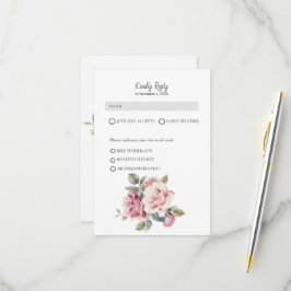 Den moderna Chicens Elegant Romantic Rosa ros Bröl OSA Kort