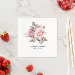 Den moderna Chicens Elegant Romantic Rosa ros Bröl Pappersservett