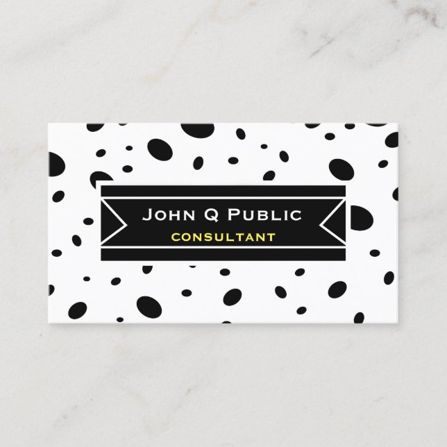 Den moderna chicens fetstilta svarta prickar anpas visitkort (Framsida)
