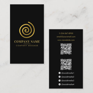 Den moderna Contemporaryn Guld Spiral Logotyp Visitkort