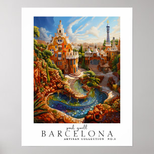 Den moderna contemporaryn Park Guell Barcelona-abs Poster