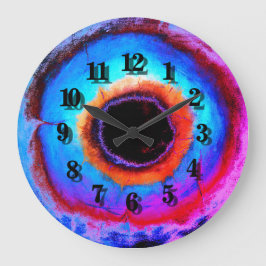 Den moderna Contemporaryns Abstrakt Aqua Blue Blac Stor Klocka