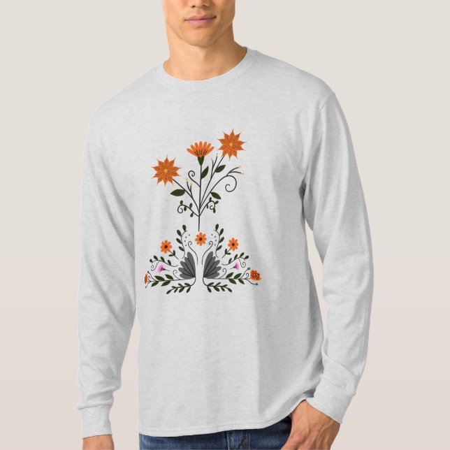 Den moderna Contemporaryns Blommigt Ash Manar T Shirt (Framsida)