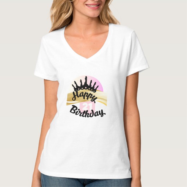 Den moderna coolan nyckel 21:a rosan t shirt (Framsida)