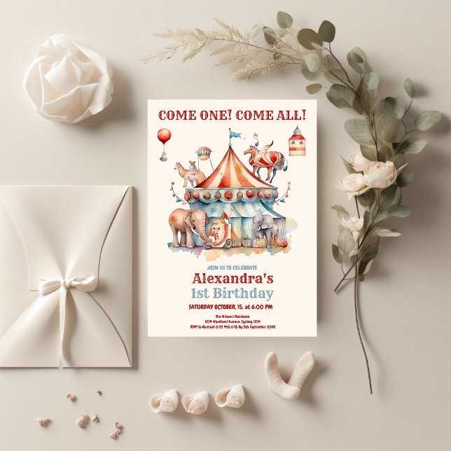Den moderna Cute Circus Carnival-festivalen 1:a fö Inbjudningar (Skapare uppladdad)