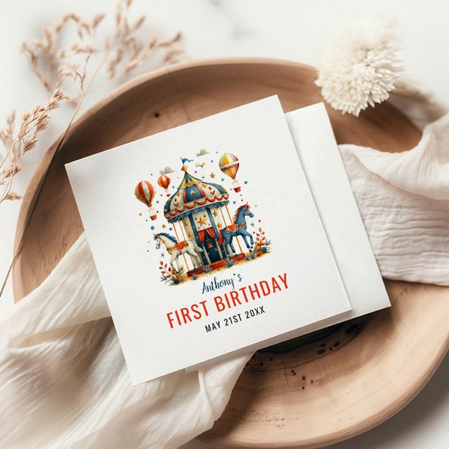 Den moderna Cute Circus Carnival-festivalen 1:a fö Pappersservett (Skapare uppladdad)