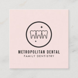 Den moderna dentist Teeth Black-Logotypen på Rosan Fyrkantigt Visitkort