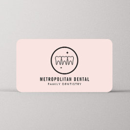Den moderna dentist Teeth Black-Logotypen på Rosan Visitkort