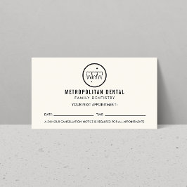 Den moderna dentisten Teeth Black Logotyp Ivory Mö Visitkort