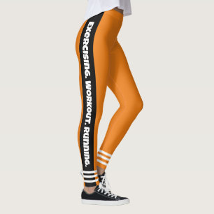 Den moderna designen l svart och vit Orange l Leggings