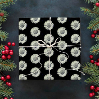 Den moderna, djärva, svarta och vita Daisyn Mönste Presentpapper