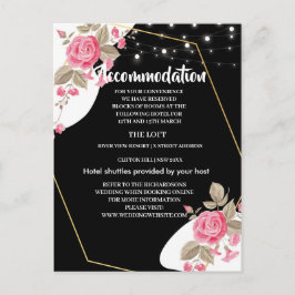 Den moderna Elegance Rosa Blommigt string liAccomm Meddelande Vykort