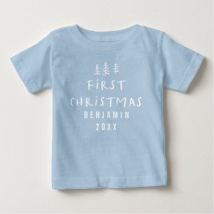 Den moderna elegant baby, första jultomten t shirt
