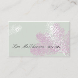 Den moderna eleganta påfågeln befjädrar Mardi Gras Visitkort