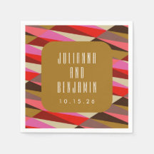 Den moderna Eleganten Art Deco Geometric Bröllop A